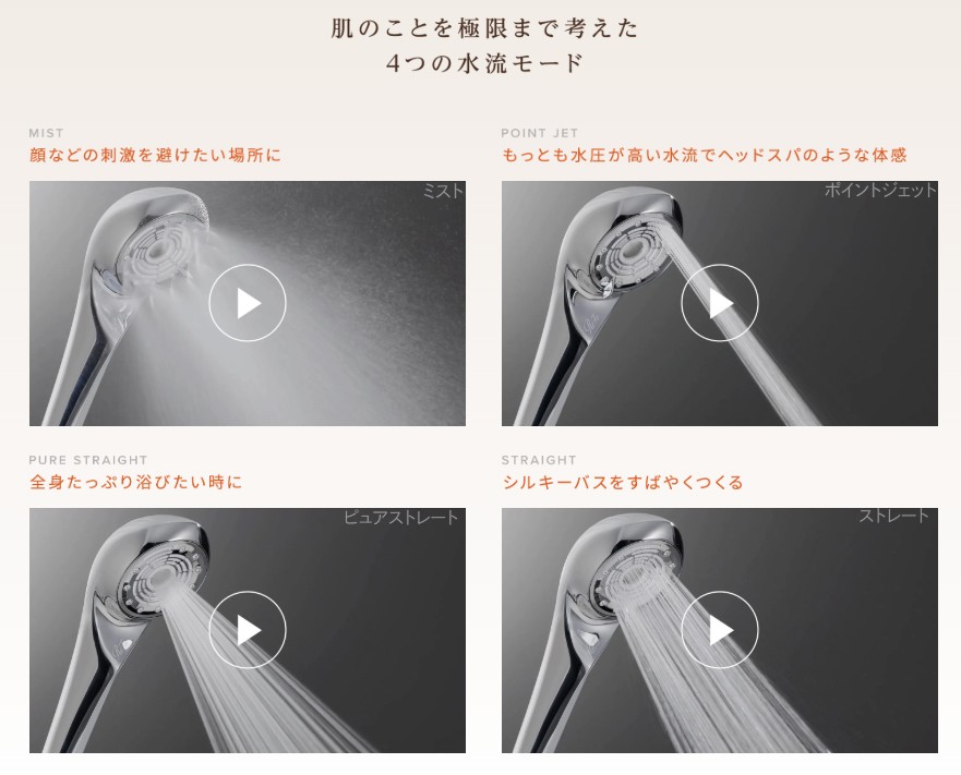 ファインバブル 4つの水流